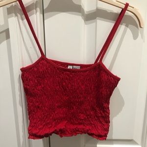 Red Cropped Tank Top Size XS